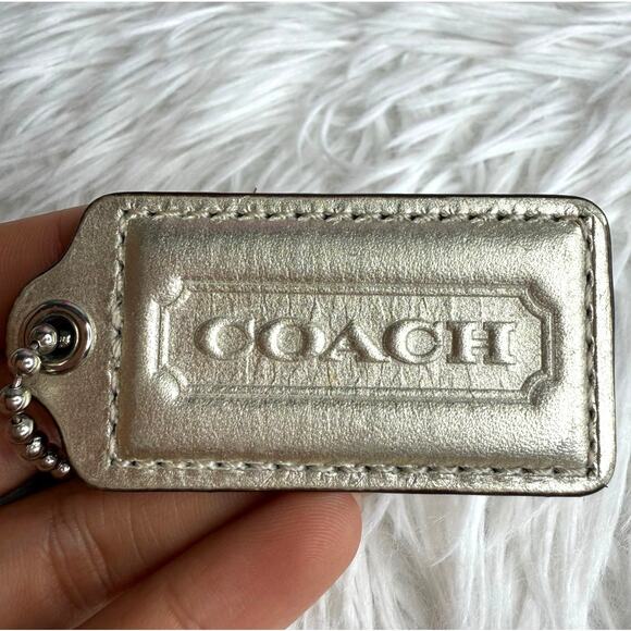 2.5" COACH Silver Fob Bag Charm Hang tag Hangtag - Picture 1 of 2